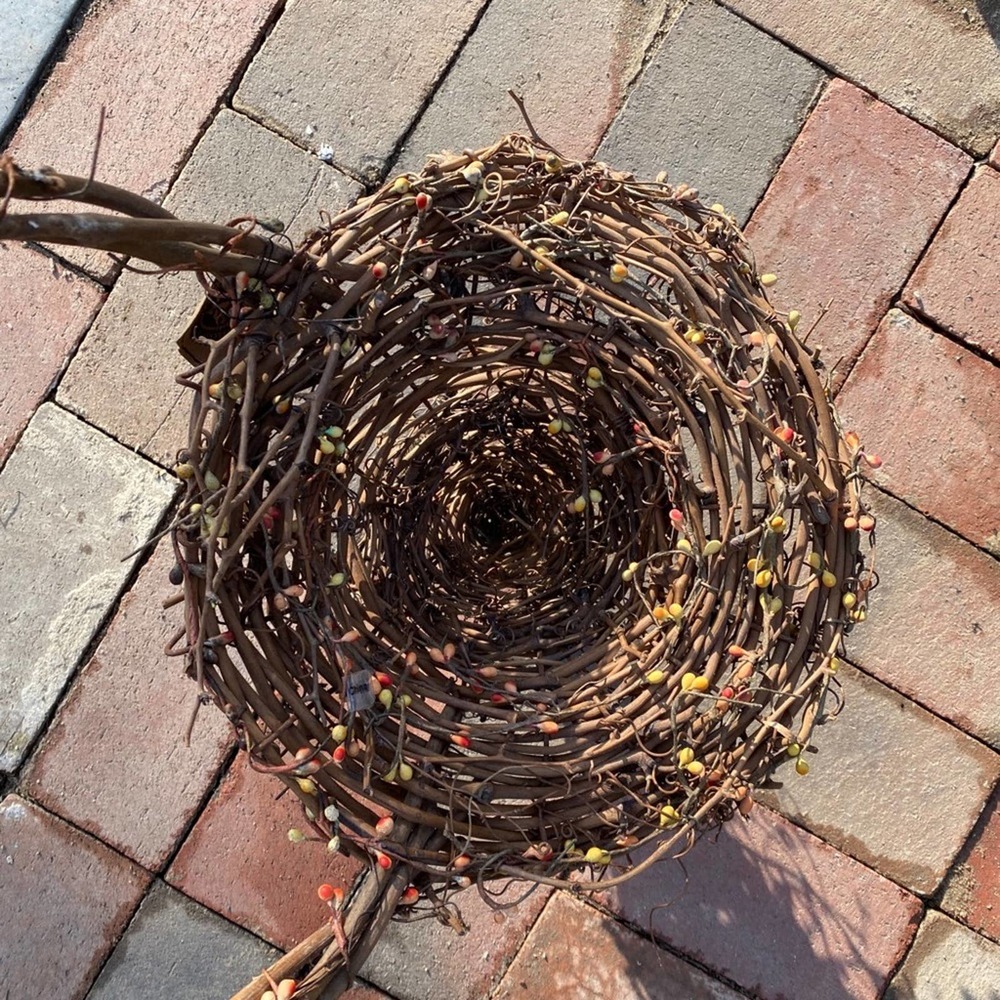 The Boyds Collection Vintage Funnel Shaped Hanging Grape Vine Basket - Picture 5 of 15